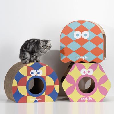 China Cat Scratching Board Circular Board Corrugated Board Cat Scratch Practical Cat Scratching New Viable Little Monster for sale