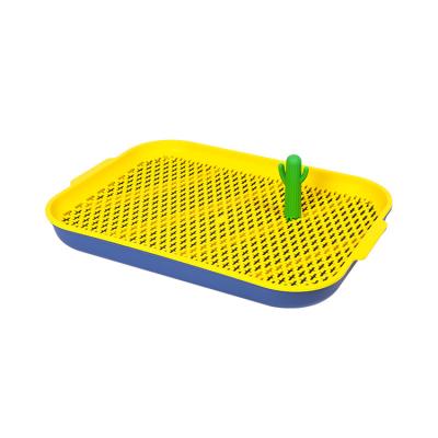 China New Cactus Double Flat Dog Toilet Tray Indoor Dog Toilet Clean Grid Easy Detachable Convenient Sustainable Column for sale