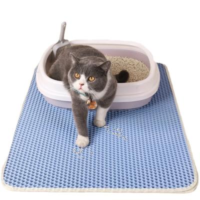 China Wholesale Convenient Dual Filter Stocked Litter Mat Waterproof Cat Litter Mat Collapse Cat Litter Mat Garbage for sale