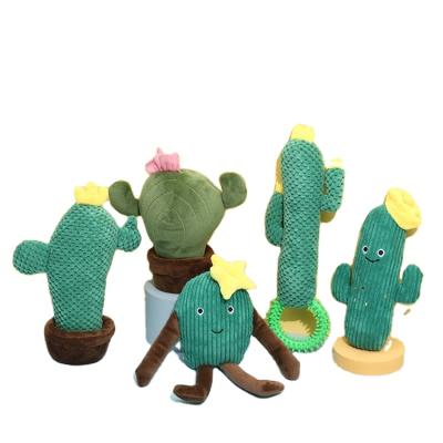 China Stored Resistant Creative Cactus Dog Chew Toys Cactus Plush Dog Toy Bite Cartoon Chew Plush Dog Toy Wholesale for sale