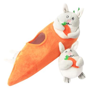 China Wholesale Viable Goods Cartoon Mouse Carrot House Suit Skin Finding Voice Cute Plush Toy Pet Toys Dog for sale