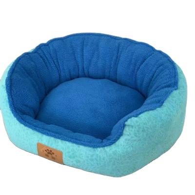 China New Round Printing Comfortable Breathable Winter Pet Bed Raised Warm Pet Bed Raised Soft Pet Raised Bed for sale