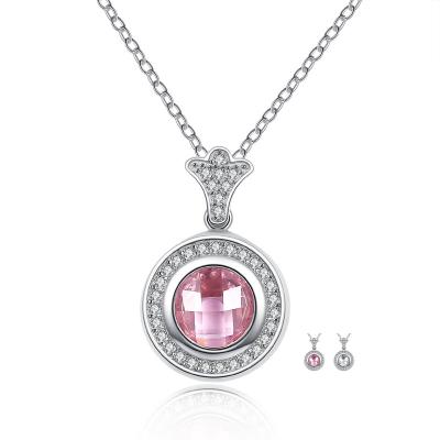 China Factory Direct Sales FASHIONABLE Red Zicron Jewelry 925 Women's Silver Necklace for sale