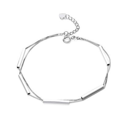 China TRENDY Small Tube Chain For Bracelet Making Silver Bracelet Cross Chain Pendant Bracelet for sale