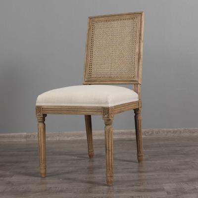 China Ms. Woods Hot Selling Style Design Handmade French Rattan Back Upholstered Hotel Lounge Chair Wholesale for sale