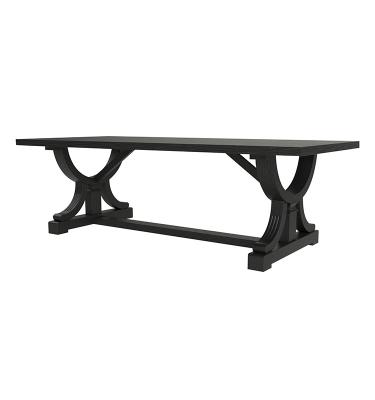 China Handmade Modern Black Wood Dining Table Rectangle Classic Style For Hotel Room for sale