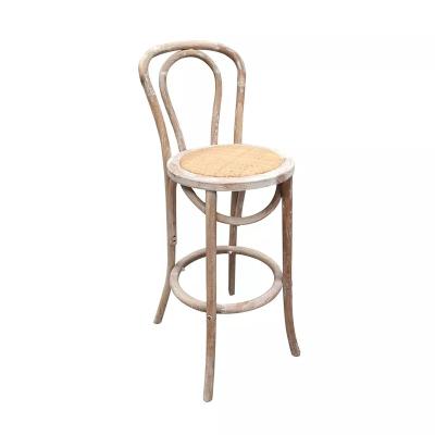 China Mrs. Woods Hot Sales Modern Vintage Classic Bent Wood Back Cane Bar Chair For Party Event Wedding Rental for sale