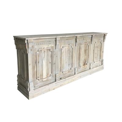 China Ms. Woods Antique Unique French Design Reclaimed Retail Wedding Wood Carved Bar Counter for sale