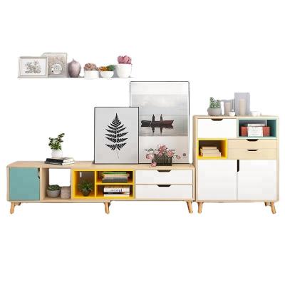 China New Modern Entertainment Wooden Tv Cabinet Television Middle Shelves Rack Shelf Set Display for sale