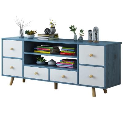 China Modern TV Stand Cabinet Wooden TV Unit Filing Console With Shelves, For Living Room, Bedroom for sale