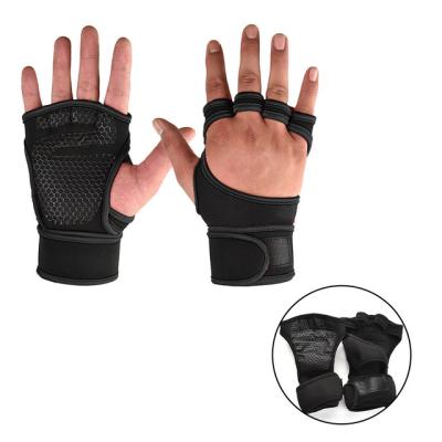 China Non-slip Hot Bodybuilding Glove Sports Fitness Men Women Weightlifting Training Gloves Gym Grips Gym Palm Protector Gloves for sale