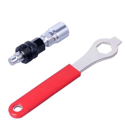 China Multi Functional Crank Repair Wrench Repair Hand Crank Remover Bicycle Crankset Wrench Puller Bicycle Crankset Removal Recycling Tool for sale