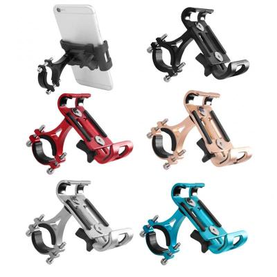 China 360 Degree Rotation Bicycle Phone Holder Mount Navigation Support Bike Aluminum Alloy Handlebar Bracket Anti-Slip Shockproof Mount Bracket for sale