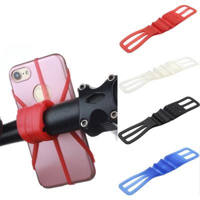 China Outdoor Waterproof Recycling Mobile Phone Silicone Silicone Bike Bicycle Holder Band Mount Smart Phone Strap Elastic Bandage Holder Strap for sale