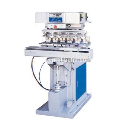 China Helmet logo pad printing machine DX-M6S semi automatic 6 color pad printing machine for sale