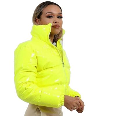 China Anti-wrinkle new puff feather stripper jacket bread with shiny bottom and cotton jacket bubble women's coats for sale