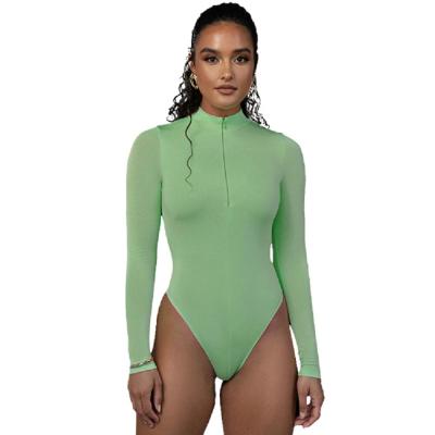 China 2021 Spring Autumn Solid Long Sleeve Bodysuit QUICK DRY Custom Women Clothing Tops Slim Casual Jumpsuits For Women for sale