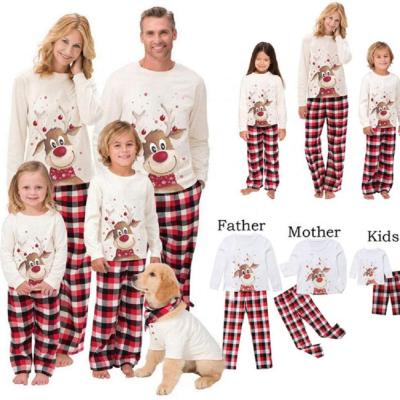 China 2021 QUICK DRY Christmas Pajamas Set Adult Women Kids Family Clothes Christmas Family Sleepwear 2PCS Matching Sets for sale