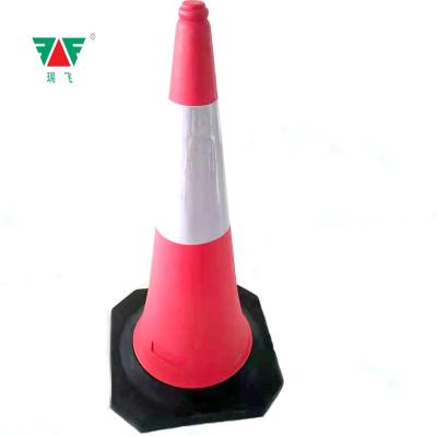 China Road Construction 100cm Height PE Red+Black Traffic Cone For Dubai Market for sale