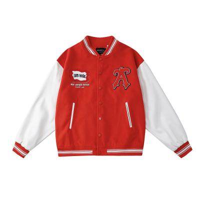 China Logo Street Green Red Cotton Vintage Letterman Mens Varsity Flight Bomber Breathable Custom Loose Baseball Jacket for sale