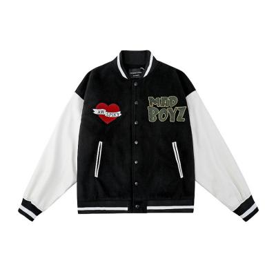 China 2021 Breathable New College Hip Hop Black Boy Man Plus Size Combat Letterman Baseball Varsity Bomber Jacket for sale