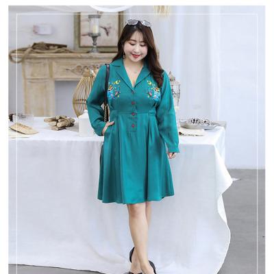 China summer Autumn Casual Dress Velvet Dress new arrival women's embroidery dress Anti-wrinkle wholesale plus size women dress suits for sale