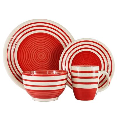 China Disposable Colorful Mexican Dinnerware Sets 24 Pcs Pakistan Ceramic Dinnerware Set for sale