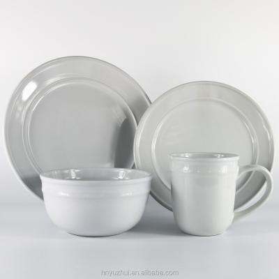 China Solid Color Disposable White Dinner Set/Color Glazed Embossed Dinnerware Sets/White Color Glazed Embossed Dinnerware Sets for sale