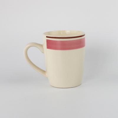 China Viable Hand Painted Ceramic Mug 12OZ Simple Color for sale