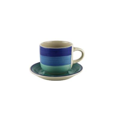 China 6oz disposable hand painted cup and saucer for sale