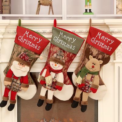 China Christmas tree decoration New Year Christmas gift candy bag snowman elk lower stock Santa Claus Christmas Decoration Pendant Christmas for sale