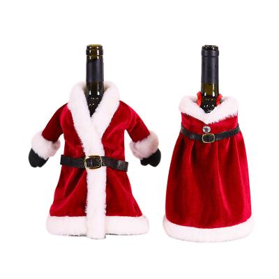 China Christmas Ornament Opens Hot Sale Skirt Wine Bottle Cover Christmas Ornaments Wine Bottle Cover Wine Bottle Cover for sale