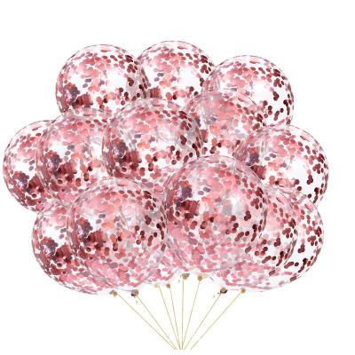 China Party Decoration Wholesale 100 Pcs Latex Balloons For Birthday Party Decoration Wall Rose Gold Confetti Balloon Decoration for sale