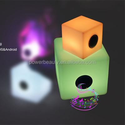 China Mini Big size cube speaker plastic housing speaker led light bluetooth speaker box for sale