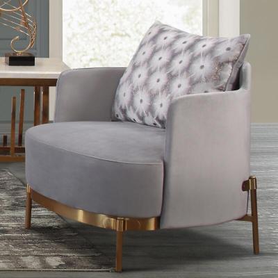 China Slipcovered Hot Sale Fabric Stainless Steel Frame Metal Leisure Chair Modern Lounge Armchair for sale