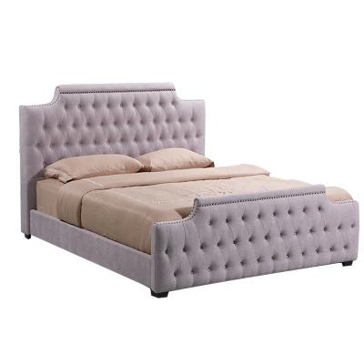 China Other brand name luxury king size bedroom furniture fabric bed frame rose seuropean sleigh bed for sale