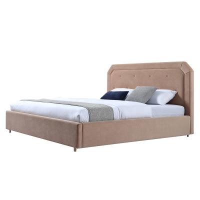 China Hotel Factory Factory Velvet Fabric Tufted Bed Frame Dorm King Comfortable High Quality Double Queen Platform for sale