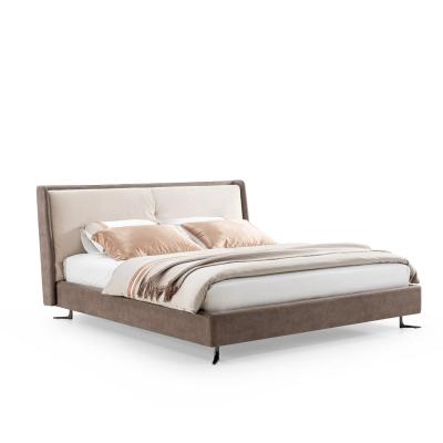 China Slipcovered High Quality Modern Normal Full Size Metal Leg Soft Fabric Upholstered Bed Frame for sale