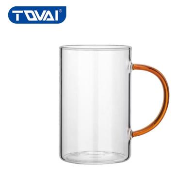 China TQVAI 500ML Morden Cylinder Glass Contemporary Luxury Clear Coffee Mug For Living Room for sale