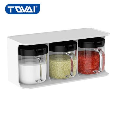 China TQVAI Japanese Style Crystal Seasoning Container Set With Sustainable Box For Food Storage Restaurant for sale