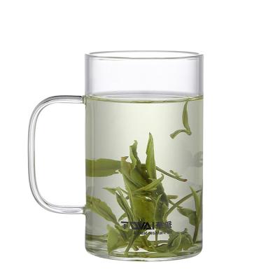 China TQVAI Travel Coffee Mug Sustainable Modern High Borosilicate Glass Transparent Mug With Handle for sale