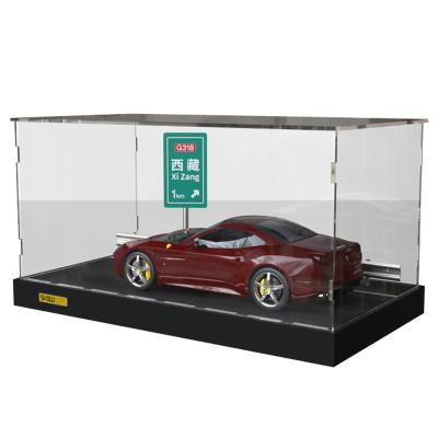 China 1:32 wooden Tibet and parking box display Route 66 model car handmade diy scene acrylic model for sale