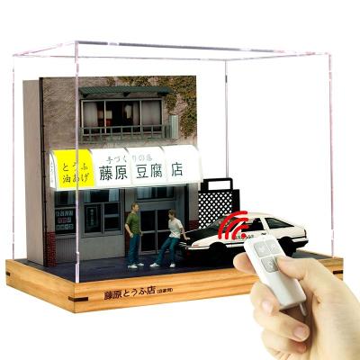 China 1:32 Fujiwara Tofu Shop Car Model Storage Box Scene Wooden Model Garage Model for sale