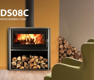 China Modern Black Indoor Modern Freestanding Wood Burning Stove Room Heater Fire Surrounds Heating-Equipment Furniture For Winter for sale