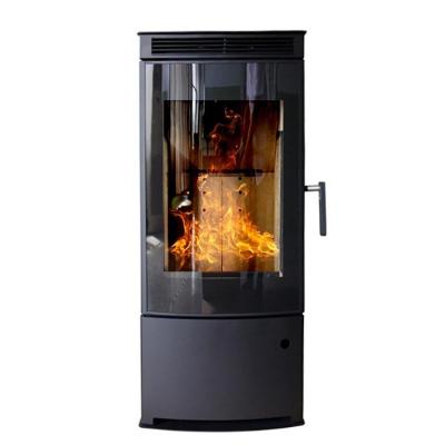 China Heating Wood Burning Fireplace - Feuerstellen Modern Indoor Black Wood Gas Fireplace Stove Cast Iron Equipment With 3 Sides Glass View for sale