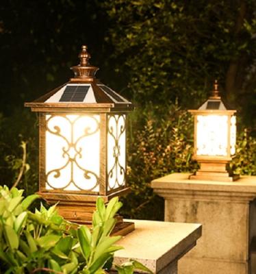 China China Supplier Aluminum Classy Outdoor Garden Decoration Solar Base Pillar Lamp Light for sale