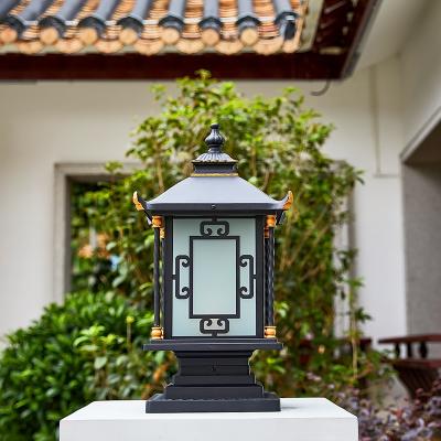 China Popular outdoor led frosted glass/tempered glass base pathway pillar light pedestal lantern for sale