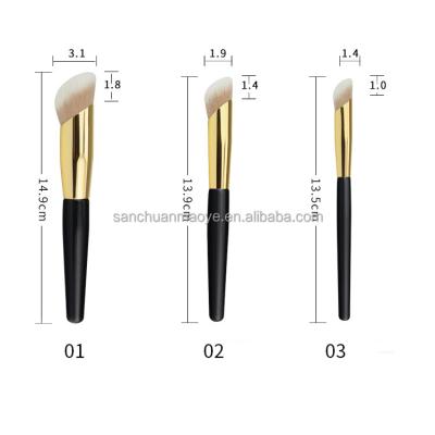 China Wooden Base Handle Makeup Brush OVW Smudge Concealer Brush High Quality Makeup Brush Powder Set Beauty Make Up Brushes for sale