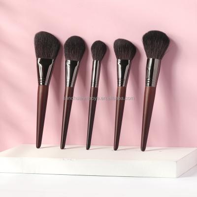 China Angular Blush OVW Goat Hair Makeup Brush Set Wood Handle For Powder Kit Cosmetics Lady Highlight Brush Beautiful Tools for sale