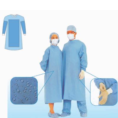 China Reinforced surgical gown in SMMS with alcoholo resistant  and antistatic treatment for sale